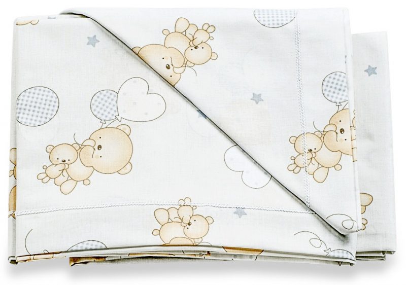 set lenzuola carrozzina fantasia orsetti grigio italbaby bimbi viareggio