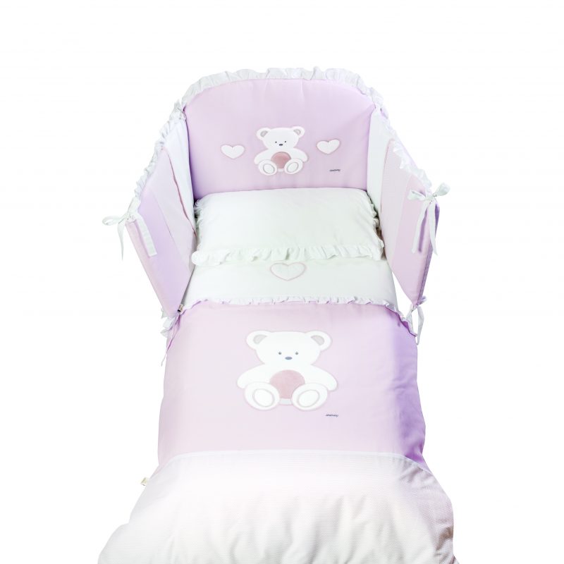 completo piumone paracolpi federa linea peluche italbaby rosa bimbi vireggio