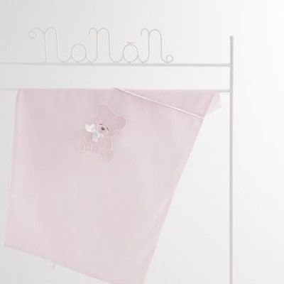 Copertina culla e carrozzina jersey di cotone Coccolo Nanan bimbi viareggio rosa