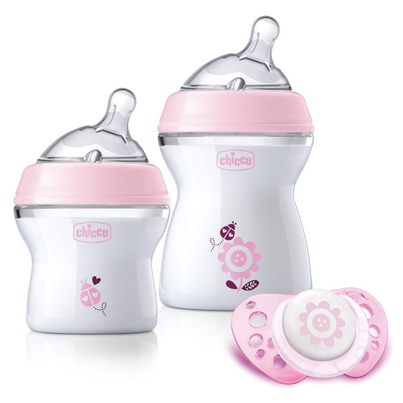 set regalo natural feeling incluso biberon 150ml biberon 250ml ciuccio 0-6m chicco bimbi viareggio