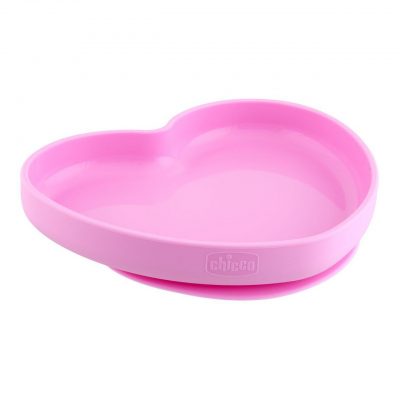 Piatto Cuore in Silicone con Ventosa svezzamento 9m+ chicco bimbi viareggio