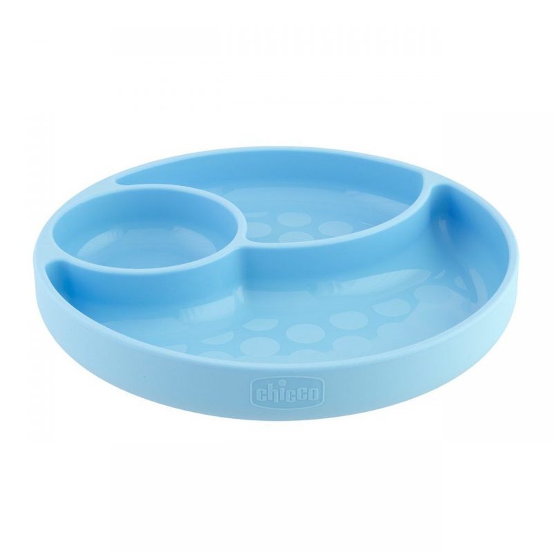 piatto silicone con ventosa rosa pappa chicco bimbi viareggio azzurro