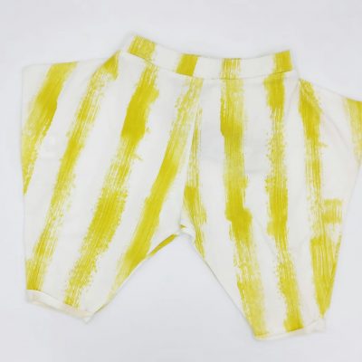 pantalone jersey largo riga giallo made in italy maperò bimbi viareggio