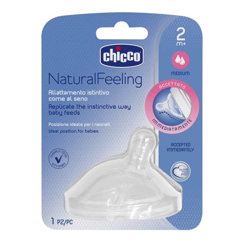 Tettarella NaturalFeeling allattamento misto con doppia valvola anticolica Chicco bimbi viareggio flusso medio 2m+