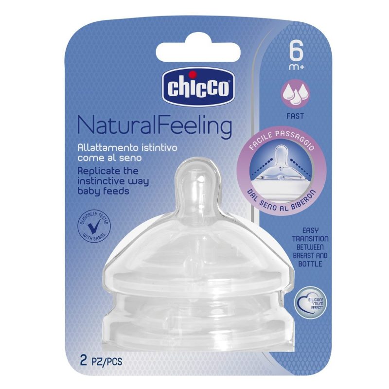 Tettarella NaturalFeeling allattamento misto con doppia valvola anticolica Chicco bimbi viareggio flusso veloce 6m+