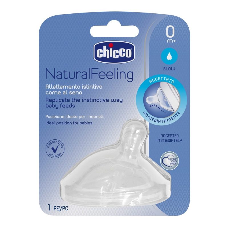 Tettarella NaturalFeeling allattamento misto con doppia valvola anticolica Chicco bimbi viareggio flusso lento 0m+