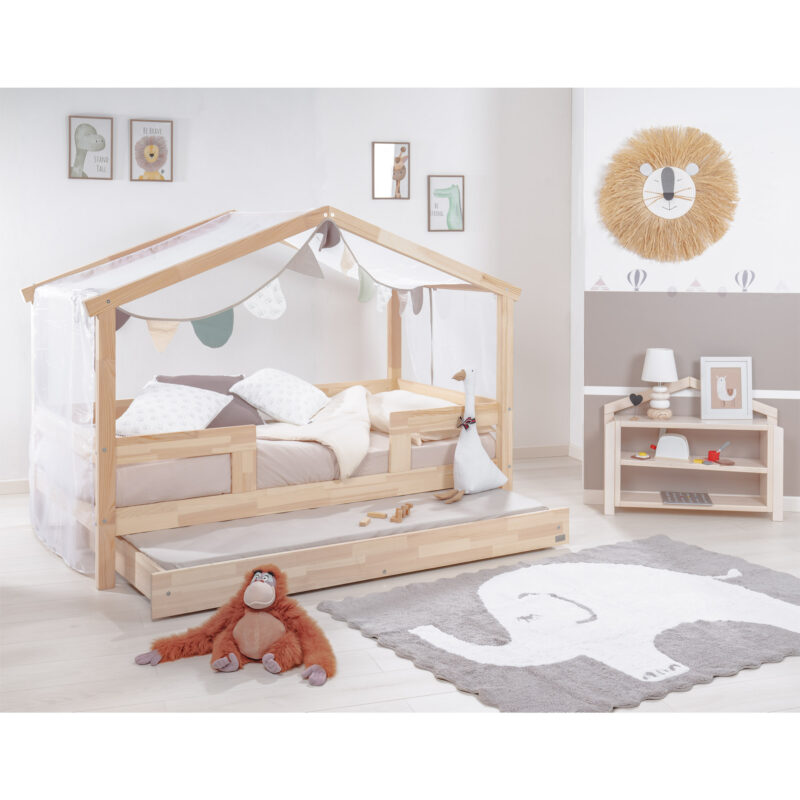 letto in legno con cassettone/letto montessori house picci bimbi viareggio
